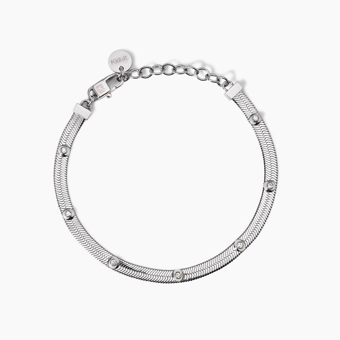 Bracciale regolabile con cristalli bianchi Style 04