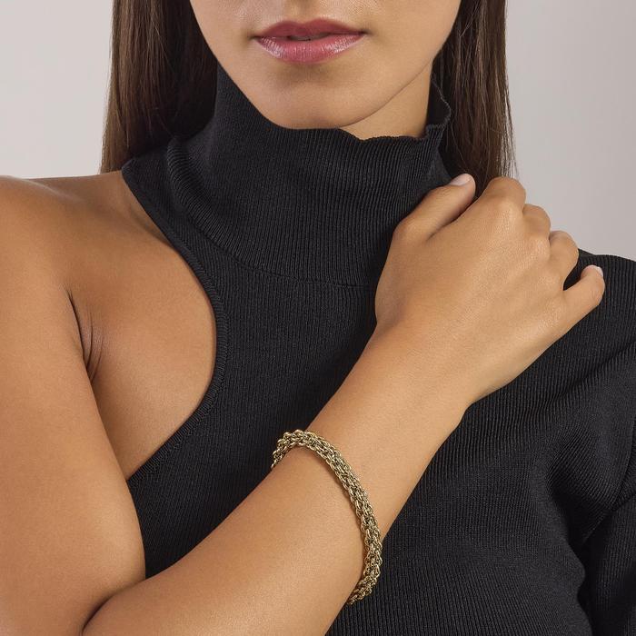 Bracciale dorato con catena