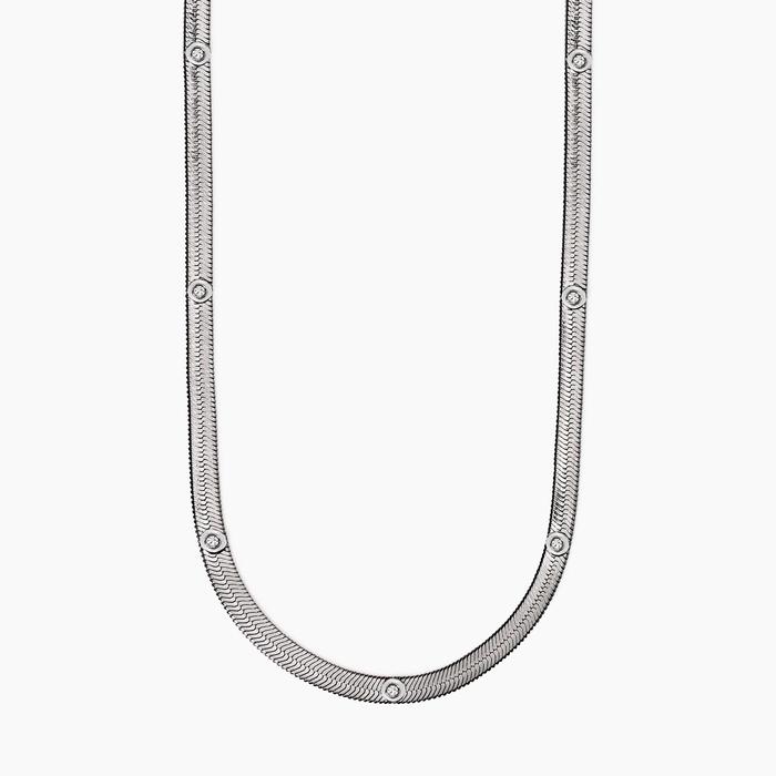Collana girocollo con cristalli bianchi Style 04