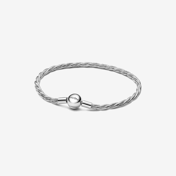 Bracciale Maglia Doppia Intrecciata con Chiusura a Sfera
