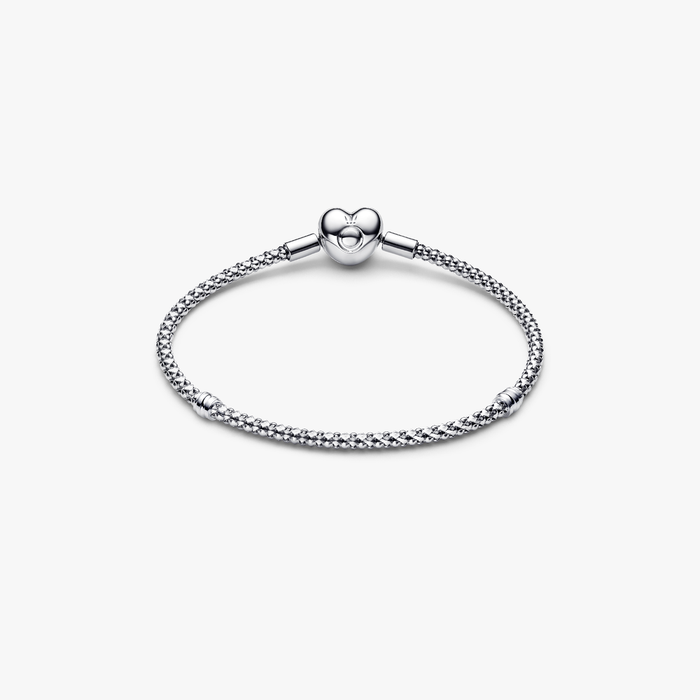 Bracciale Maglia Geometrica con Chiusura a Cuore