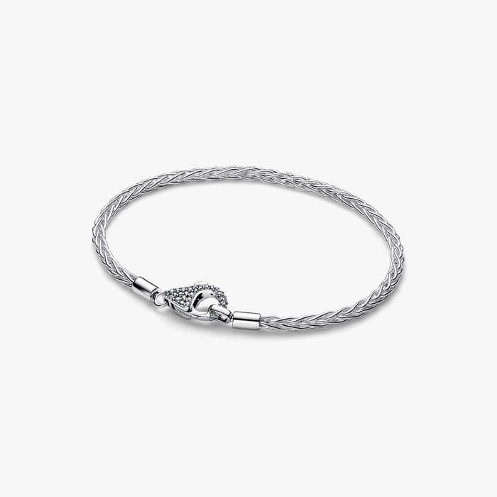 Bracciale Maglia Coda di Volpe con Chiusura Pavè