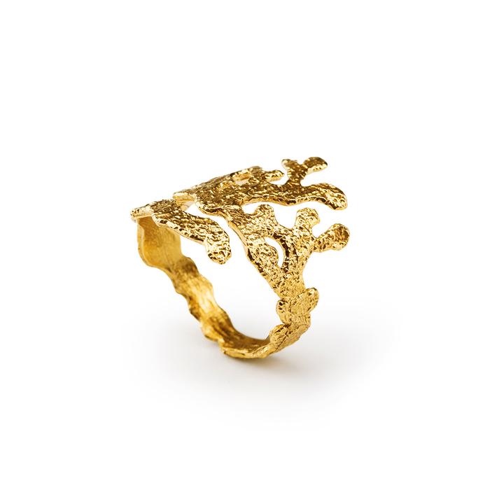 Anello Rami Di Corallo Gold