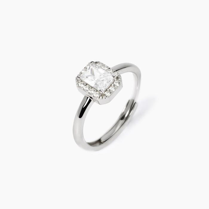 Anello con zircone taglio ottagonale Cool or Rétro