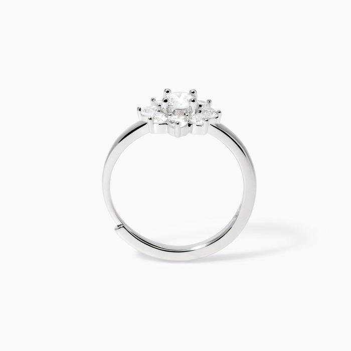 Anello con fiore in zirconi Eden
