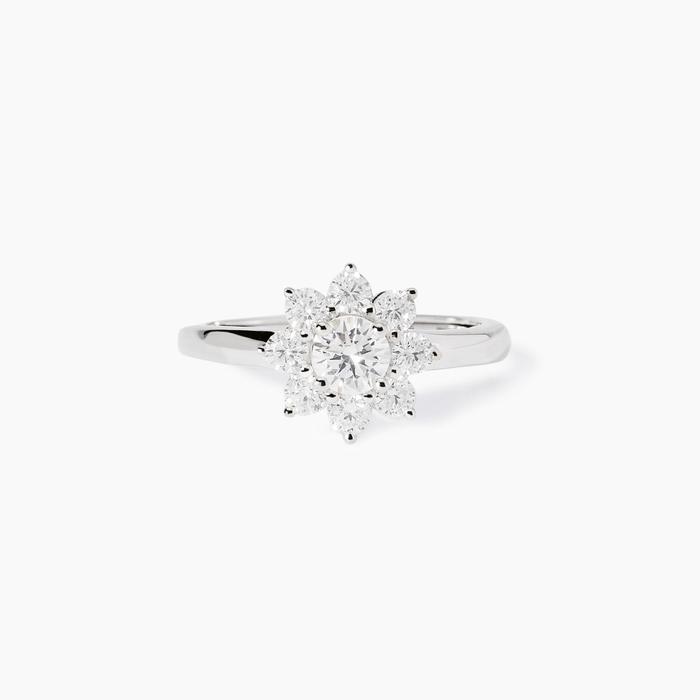 Anello con fiore in zirconi Eden