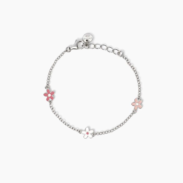 Bracciale bimba con fiorellini smaltati Flora