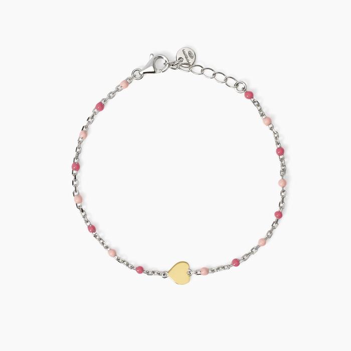 Bracciale multicolor con cuore oro 9K Mon Amour