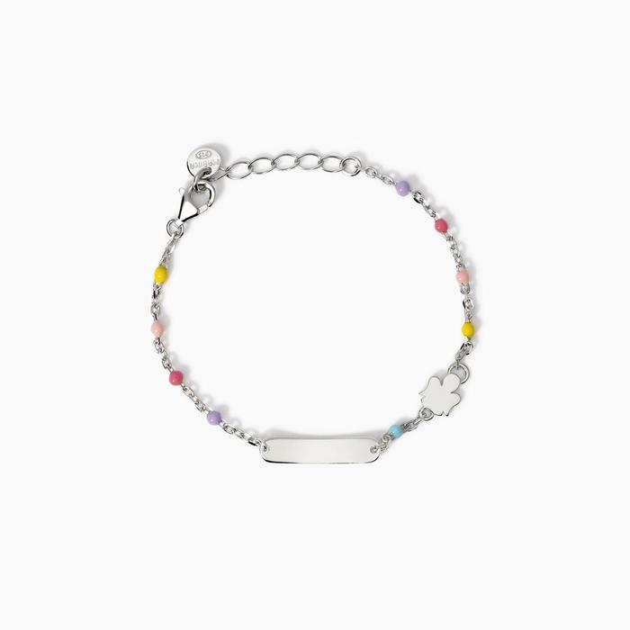 Bracciale con targhetta incidibile e angioletto Angel-Tag