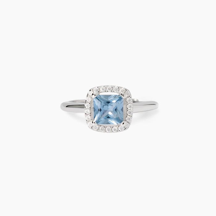 Anello con acquamarina sintetica Cool or Rétro?