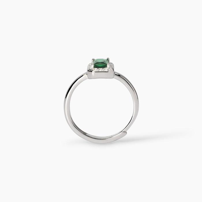 Anello con smeraldo sintetico Cool or Rétro