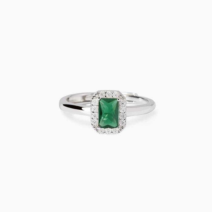 Anello con smeraldo sintetico Cool or Rétro