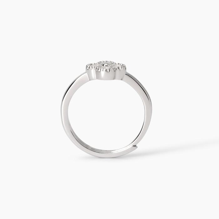 Anello in argento con fiore in zirconi Jasmine
