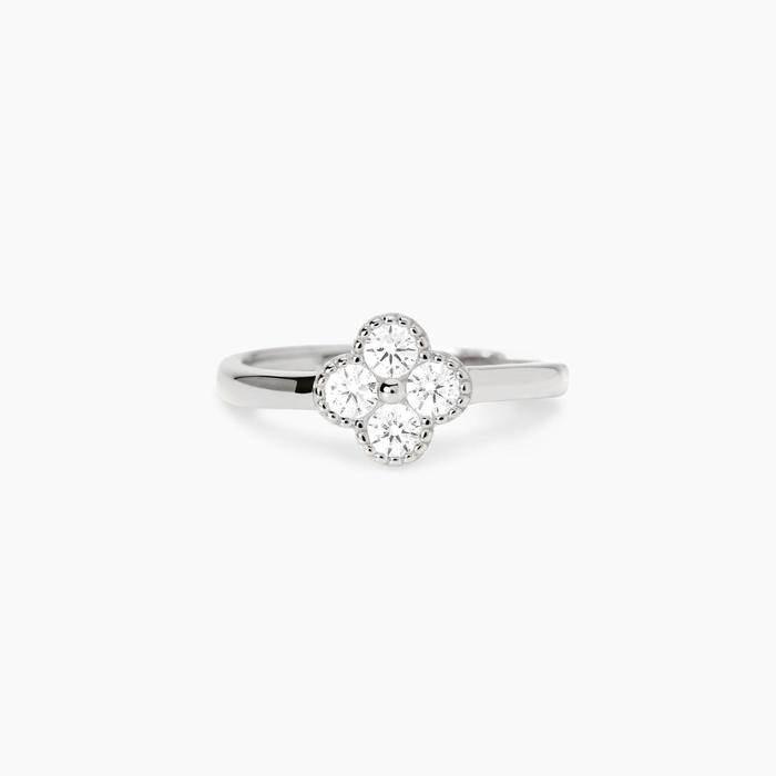 Anello in argento con fiore in zirconi Jasmine
