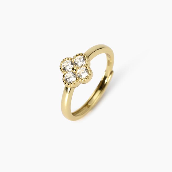 Anello in argento dorato con fiore Jasmine