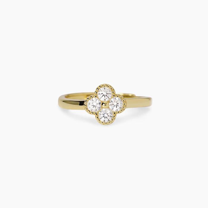 Anello in argento dorato con fiore Jasmine