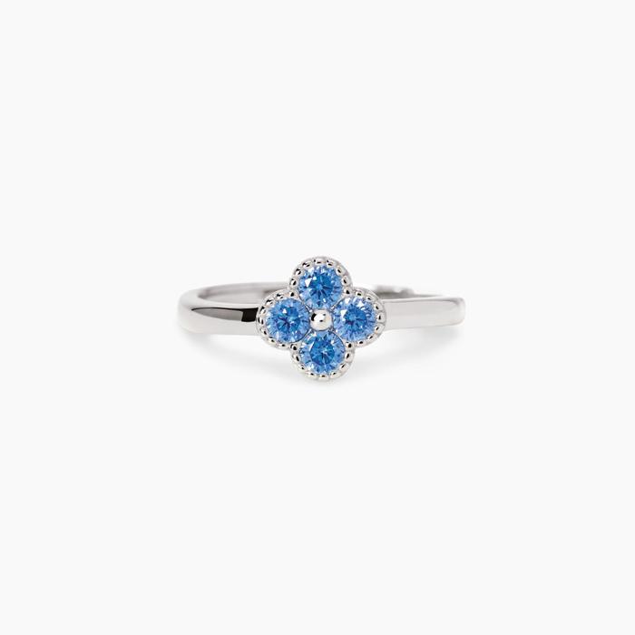 Anello con fiore azzurro Jasmine