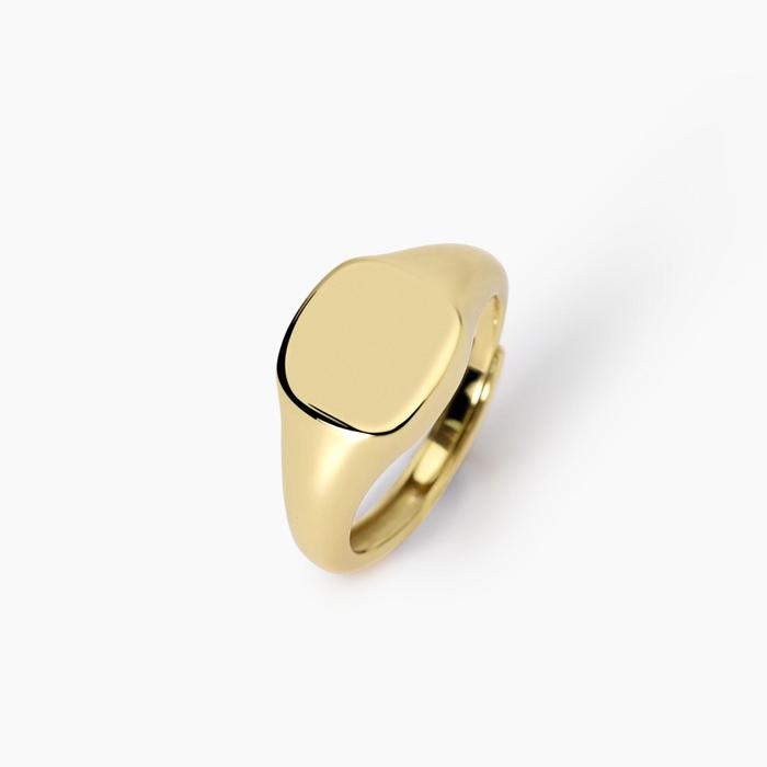 Anello chevalier regolabile in argento placcato oro Nobile