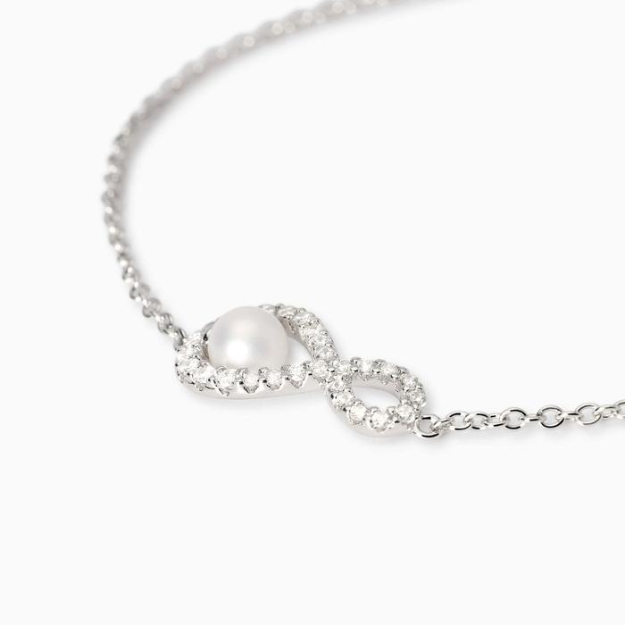 Bracciale con simbolo infinito e perla coltivata Endless