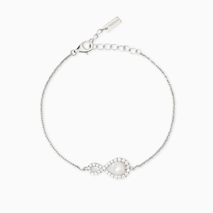 Bracciale con simbolo infinito e perla coltivata Endless