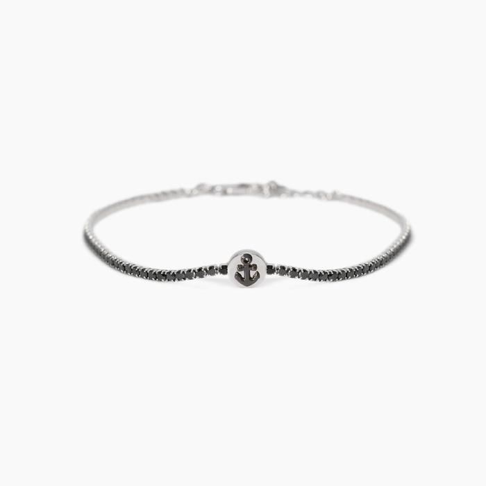 Bracciale tennis da uomo con ancora Cruise