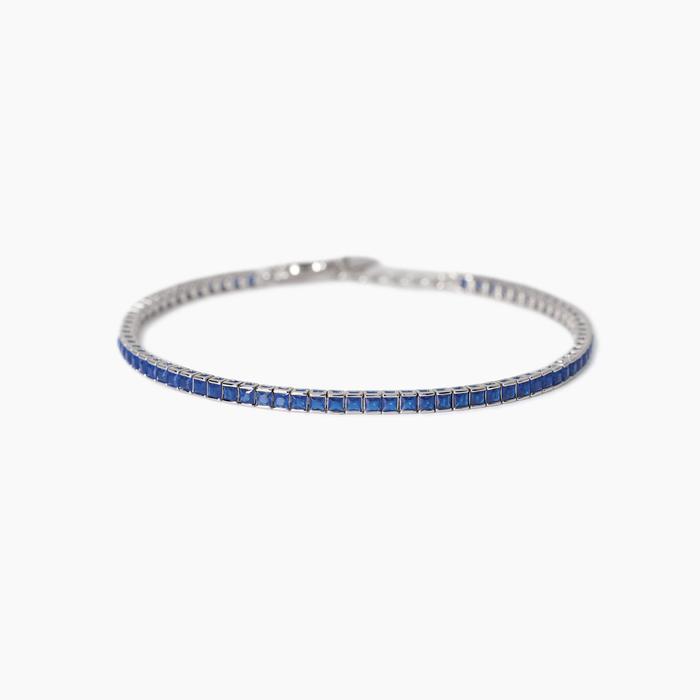 Bracciale tennis uomo con zaffiri sintetici| Mabina Gioielli Tennis Club