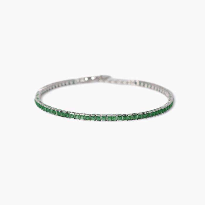 Bracciale tennis uomo con smeraldi sintetici| Mabina Gioielli Tennis Club
