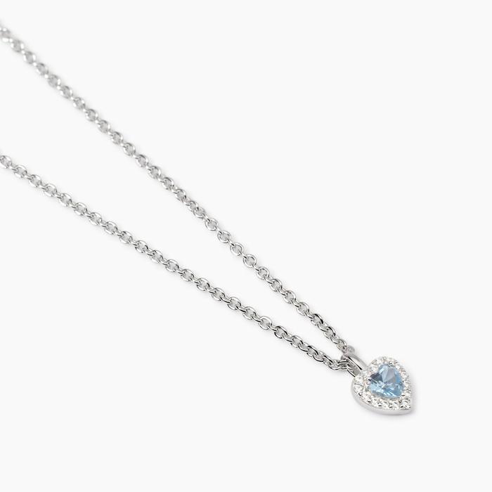 Girocollo con acquamarina sintetica taglio cuore Love Affair