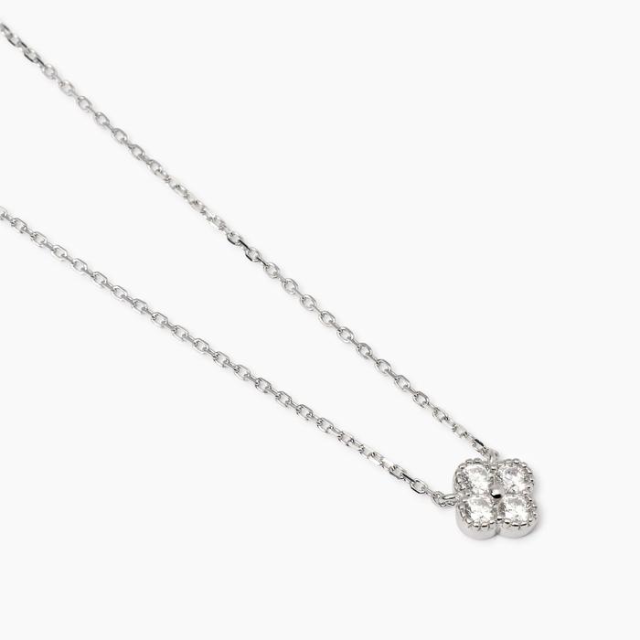 Girocollo con fiore in zirconi bianchi Jasmine