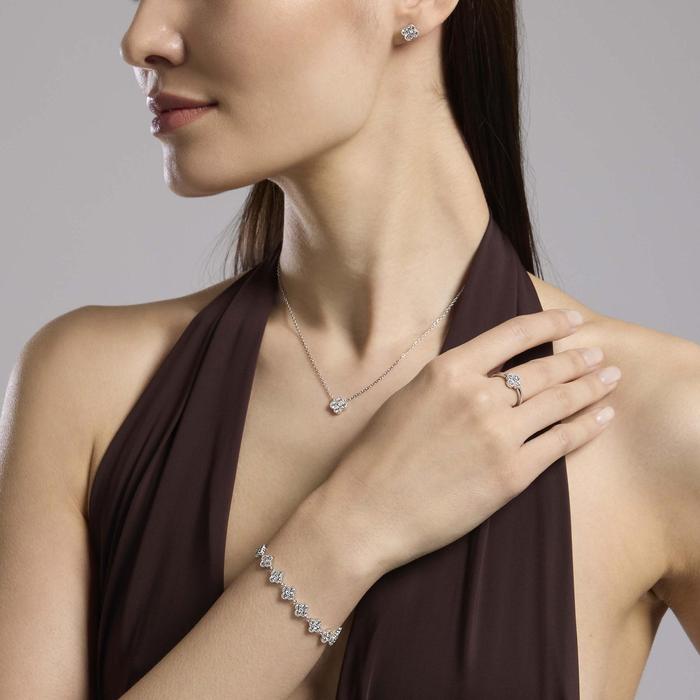 Orecchini con fiore in zirconi Jasmine