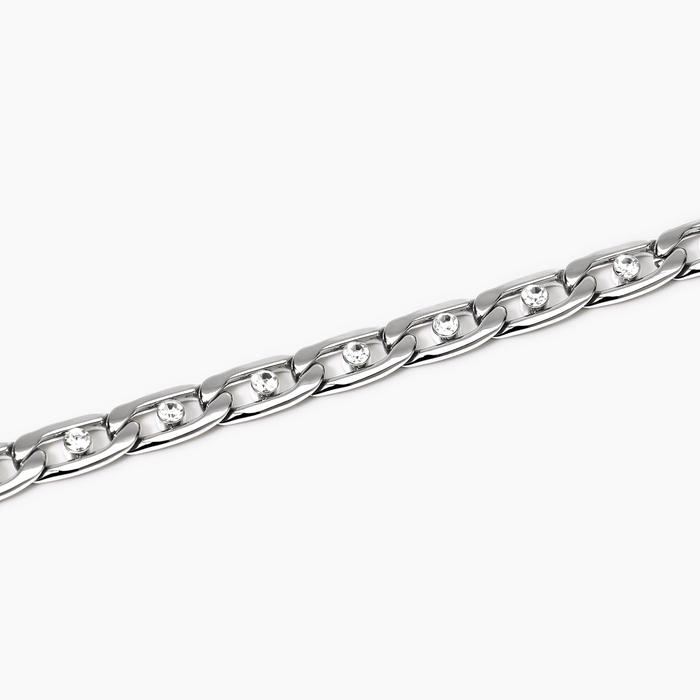 Bracciale con catena groumette e cristalli