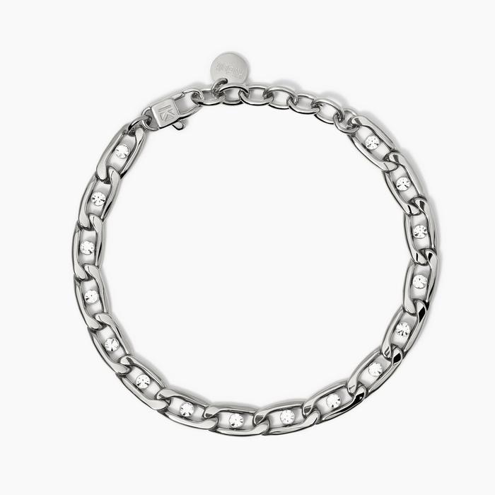 Bracciale con catena groumette e cristalli