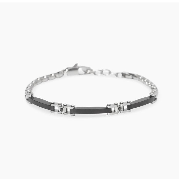 Bracciale regolabile con elementi neri Style 20