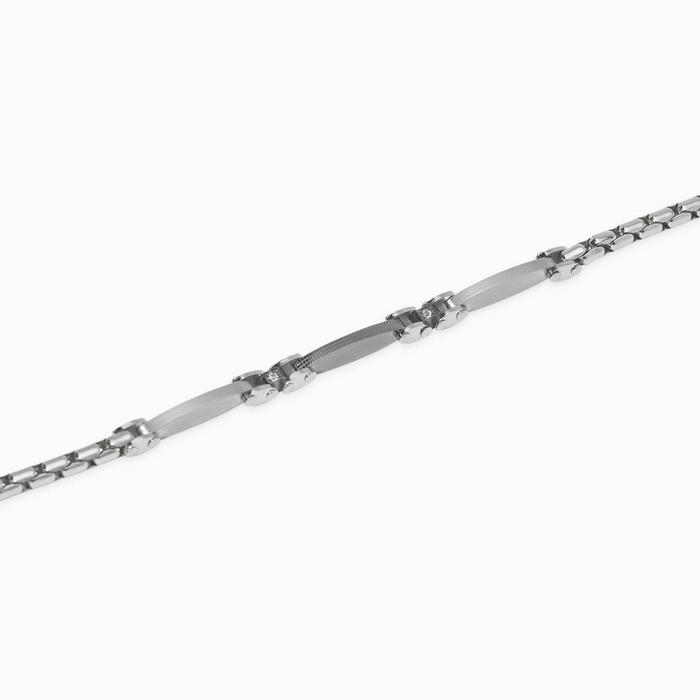 Bracciale in acciaio lucido e satinato Style 20