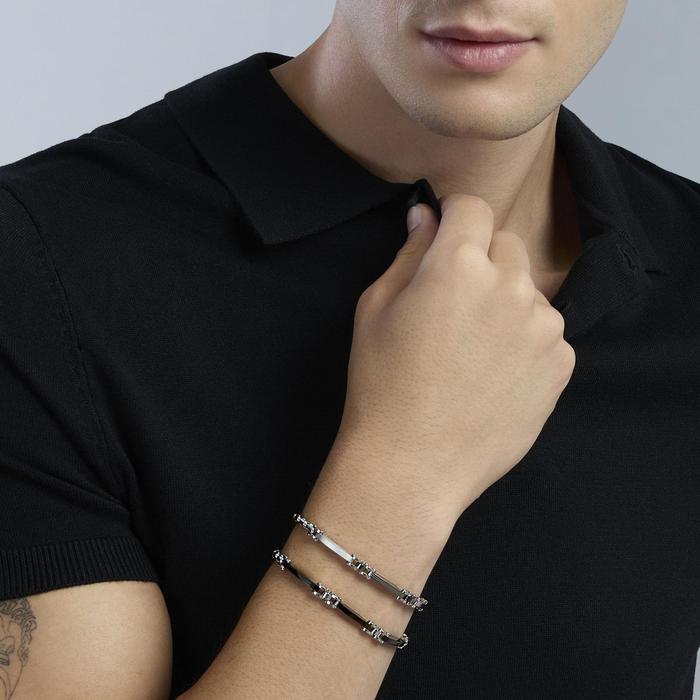 Bracciale in acciaio lucido e satinato Style 20