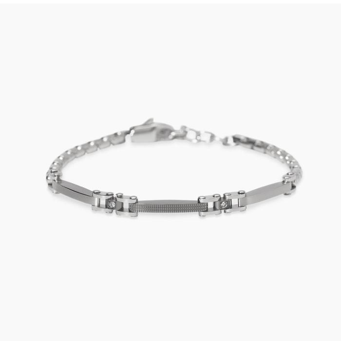 Bracciale in acciaio lucido e satinato Style 20