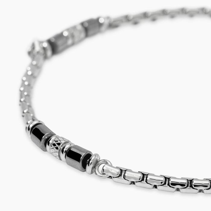 Bracciale in acciaio e ematite Style 03
