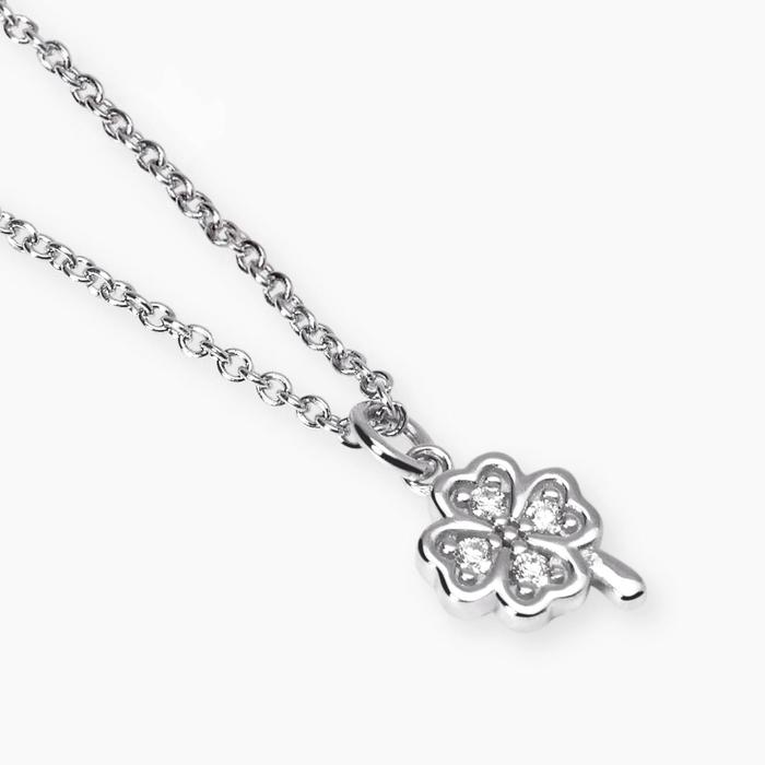Girocollo con quadrifoglio e diamanti lab-grown My Diamond