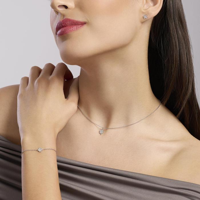 Girocollo con quadrifoglio e diamanti lab-grown My Diamond