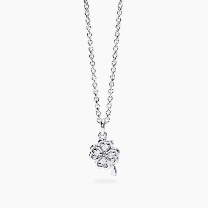 Girocollo con quadrifoglio e diamanti lab-grown My Diamond