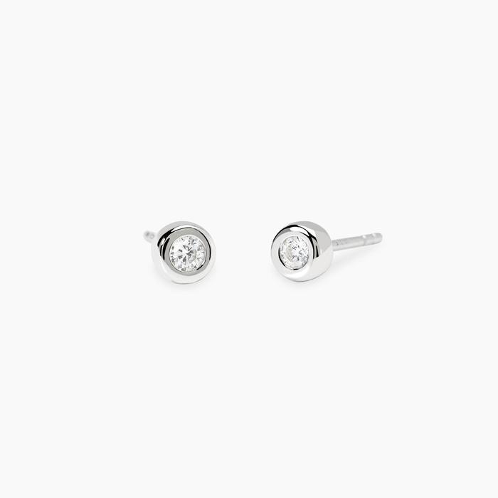 Orecchini a lobo tondi con diamanti lab-grown 0,055 carati My Diamond