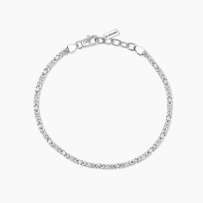 Bracciale in argento con catena bizantina Bizantina