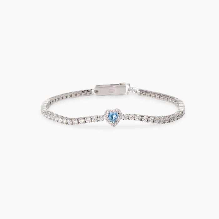Bracciale tennis con acquamarina sintetica LOVE AFFAIR