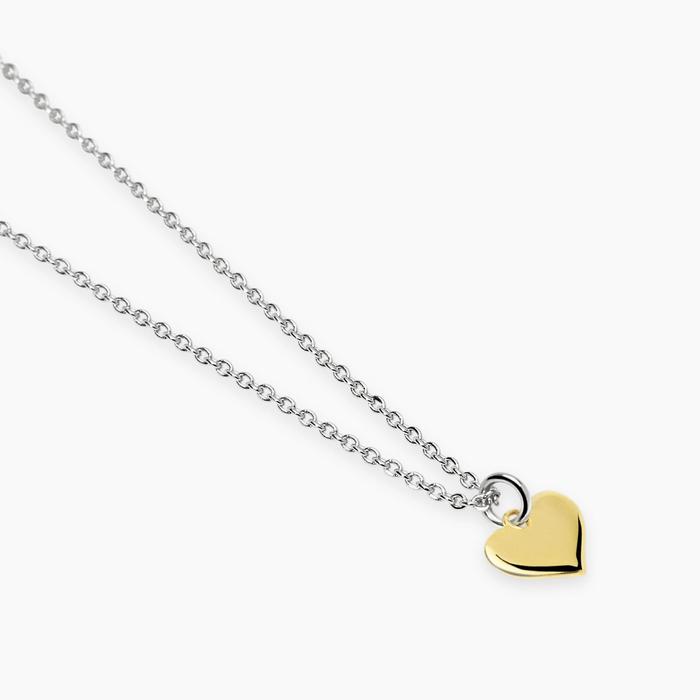 Girocollo in argento con cuore in oro 9k PETIT AMOUR