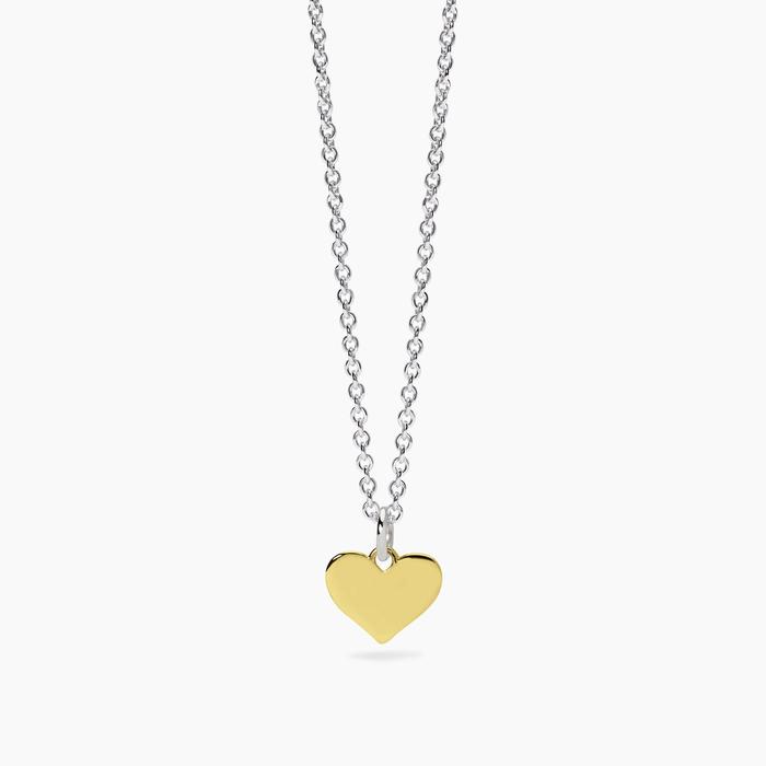 Girocollo in argento con cuore in oro 9k PETIT AMOUR