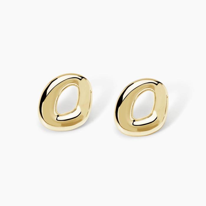 Orecchini in argento dorato design ondulato KIND