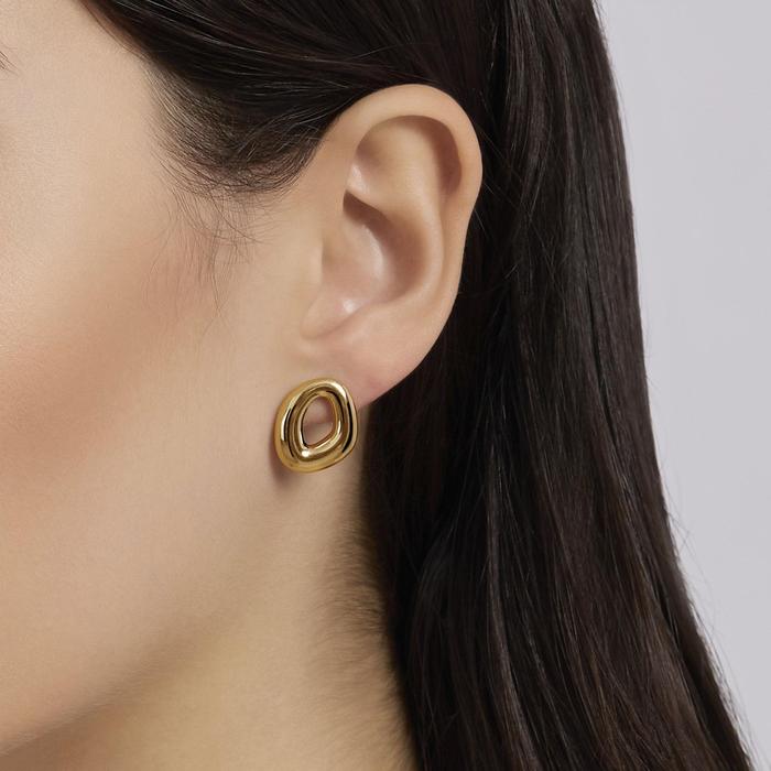 Orecchini in argento dorato design ondulato KIND