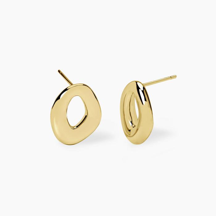 Orecchini in argento dorato design ondulato KIND