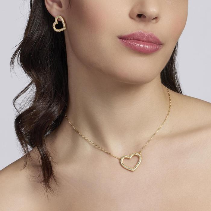 Orecchini cuore in argento dorato VERA