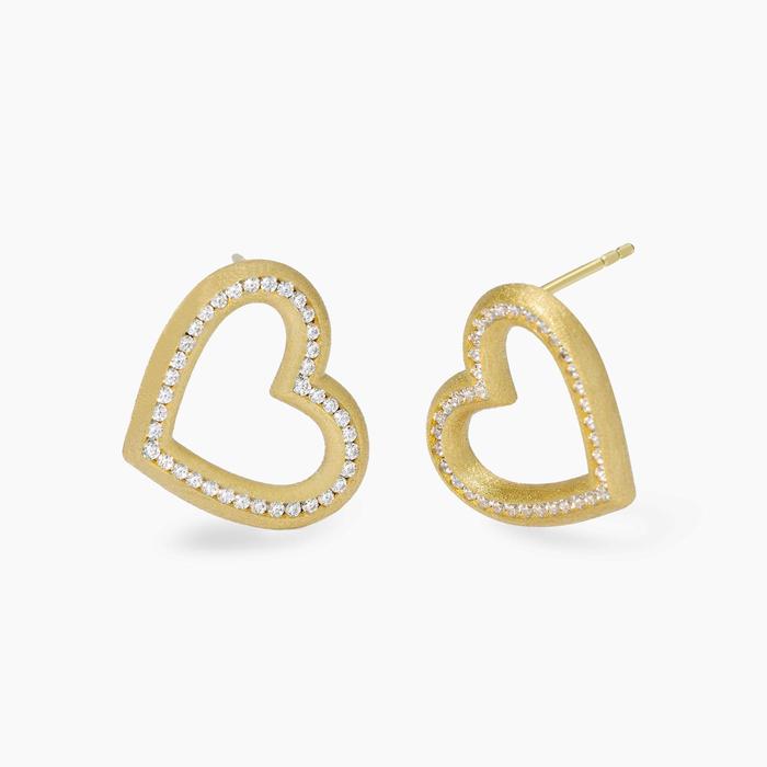 Orecchini cuore in argento dorato VERA